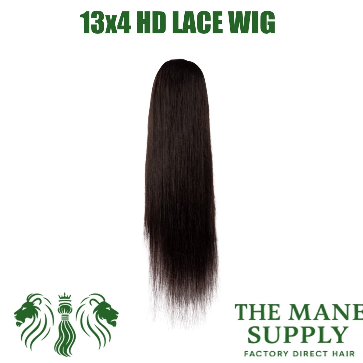 The Mane Supply 13x4 Straight HD Transparent Lace Front Wigs Human Hair Pre Plucked 200 Density Natural & Healthy Soft Comfortable