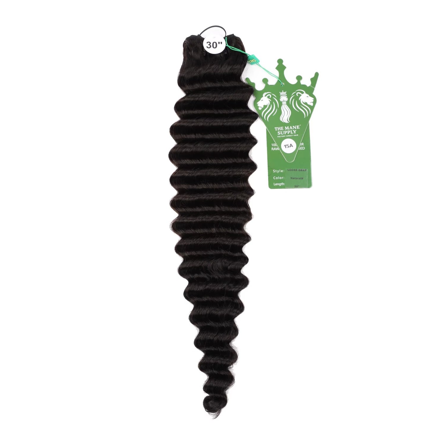 The Mane Supply Loose Deep Bundles Human Hair 15A 100% Unprocessed Virgin Raw Remy Hair 1b#