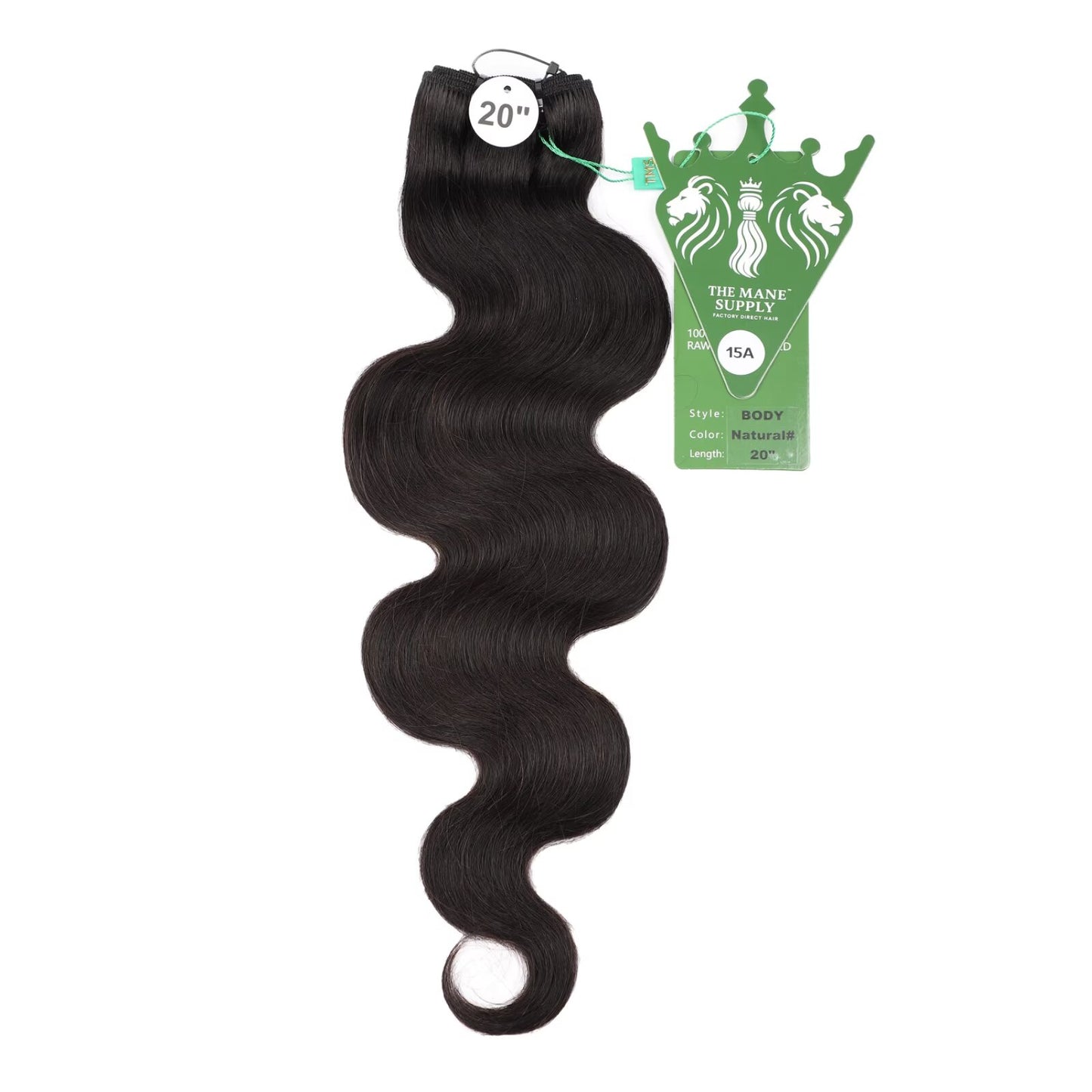 The Mane Supply Body Wave Bundles Human Hair 15A 100% Unprocessed Virgin Raw Remy Hair 1b#