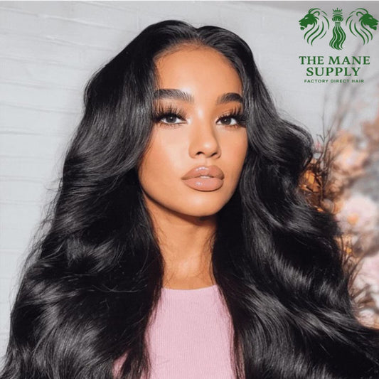 The Mane Supply 13x4 Body Wave HD Lace Front Wigs Human Hair Pre Plucked 200 Density Natural & Healthy Soft Comfortable