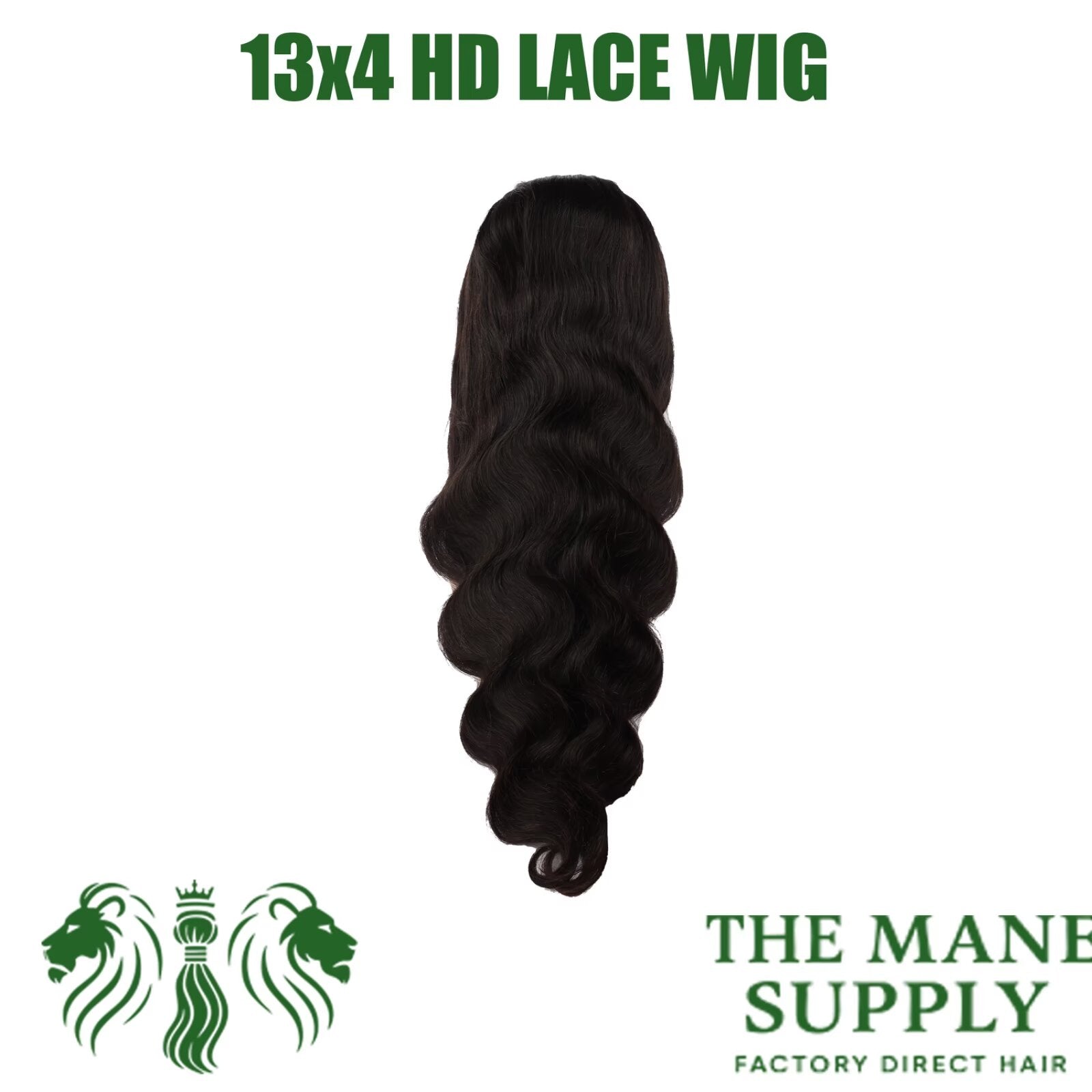 The Mane Supply 13x4 Body Wave HD Lace Front Wigs Human Hair Pre Plucked 200 Density Natural & Healthy Soft Comfortable