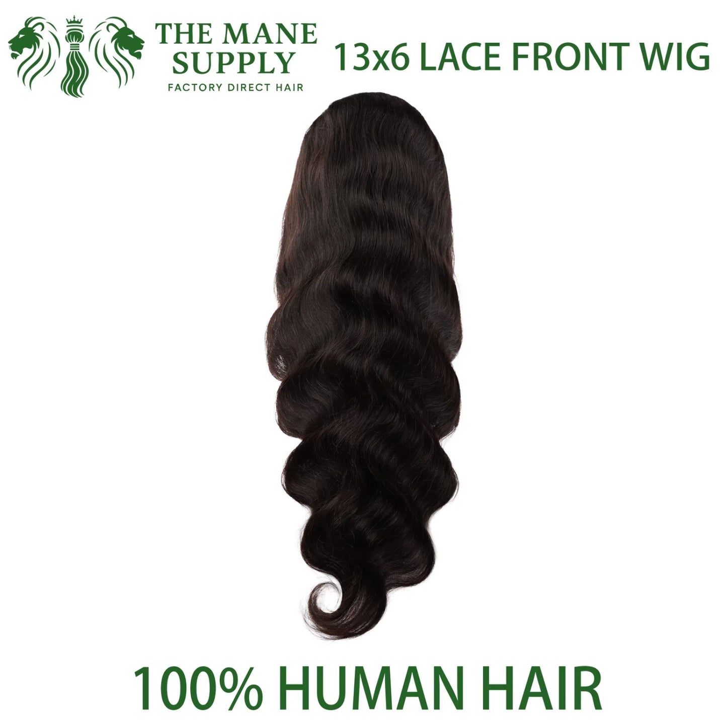 The Mane Supply 13x6 Body Wave Lace Front Wigs Human Hair Pre Plucked 180% Density Natural & Healthy Soft Comfortable